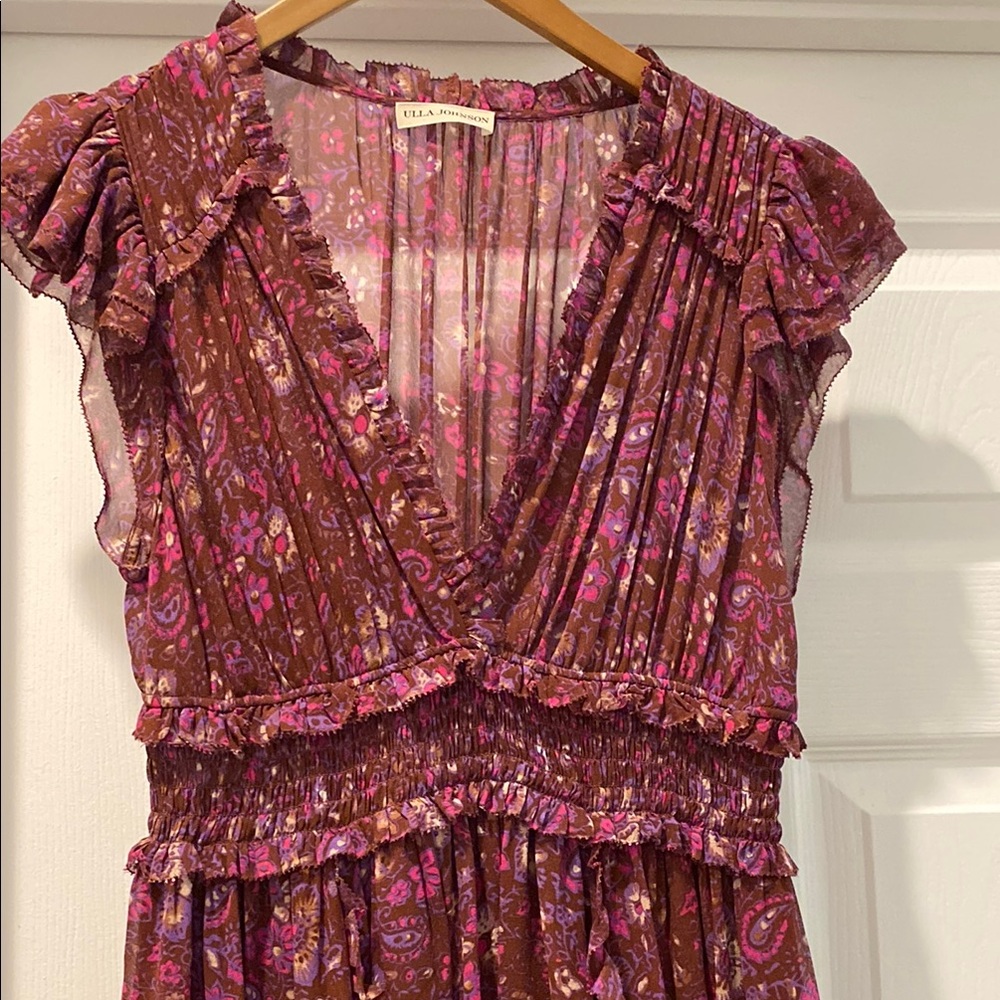 Ulla Johnson Pink and Purple High Low Dress